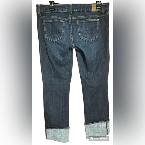American Eagle Stretch Straight Leg Jeans Sz 8 Long Like New - Picture 2 of 5